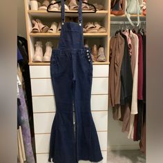 Hippie Bell Bottom Jean Overalls Tall, You Can Cut, Roll Up Or Hem Them Overalls Tall, Size 10 Jeans, Jean Overalls, Bell Bottom, Bell Bottom Jeans, Overalls, Color Blue, Size 10, Fast Delivery