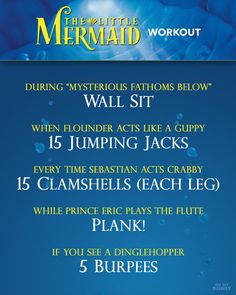 the little mermaid workout poster with instructions