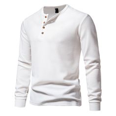 Type: T-shirtGender: For MenStyle: CasualFit Type: Loose-fittingShirt Length: RegularSleeve Length: Long SleevesNeckline: CrewneckMaterial: Polyester, CottonPattern Type: plainThickness: StandardSeason: Spring,AutumnPackage Contents: 1 x T-shirt White Cotton T-shirt With Henley Neckline, White Casual Henley T-shirt, White Cotton Henley For Fall, White Henley Neckline T-shirt Casual, White Henley Neckline Casual T-shirt, Fitted Cotton T-shirt With Henley Neckline, Casual Fitted Henley T-shirt, White Henley Top For Fall, White Henley Neckline Top For Fall