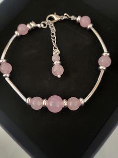 Rose Quartz, genuine crystal stretch adjustable bracelet. This stone is a very beneficial crystal in dealing with issues of love, emotions, and mental health. Mothers Day Gifts, Adjustable Bracelet, Rose Quartz, Mother's Day Gifts, Of Love, Bangle Bracelets, Silver Plate, Silver Plated, Mothers Day