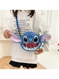 Stitch Plush Doll Backpack Cute Funny Doll Bag Festival Gift Party Bag For Travel Storage Bag,Makeup Bag,Cosmetic Bag,Vacation Organizer,Large Capacity Makeup Organizer Makeup Case, For Lipstick, Brush, Skincare, Mobile Phone, Coin, Small Items, For Home,Gift,Vacation And Festival Halloween Christmas Multifunctional Use Royal Blue    Polyester     Women Bags, size features are:Bust: ,Length: ,Sleeve Length: Stitch Plush, Vacation Organization, Stitch Backpack, Popular Backpacks, Doll Backpack, Kawaii Disney, Backpack Cute, Cartoon Bag, Plush Backpack