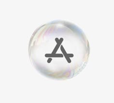 a glass ball with the letter a in it