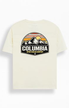 Accentuate your outdoor style with the Columbia Views T-Shirt. This tee is complete with a comfy crew neckline, short sleeves, a standard fit, left chest & back graphics, and a soft cotton fabrication.


	Crew neckline
	Short sleeves
	Standard fit
	Left chest & back graphics
	100% Cotton
	Machine washable Outdoor Short Sleeve T-shirt With Front Print, Sporty Crew Neck T-shirt For Outdoor, White Relaxed Fit T-shirt For Outdoor Activities, Outdoor Crew Neck T-shirt With Letter Print, Outdoor Crew Neck Tops With Logo Print, Summer Outdoor Activities Crew Neck T-shirt, Summer Outdoor Crew Neck T-shirt, Short Sleeve T-shirt With Front Print For Outdoor, Summer Crew Neck T-shirt For Outdoor Activities