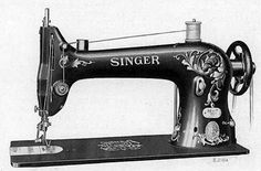 an old sewing machine is shown in this black and white photo with the words singer on it