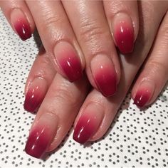 Red Ombre Jelly Nails, Divine Feminine Nails, Ombre Red Nails, Red Gradient Nails, Nails Degrade, Ruby Nails, Red Ombre Nails, Faded Nails, Korean Nail Art