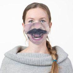 Face Mask Quotes, Face Practice, Smiling Female, Mouth Wide Open, Mask Quotes, Face Mask Ideas, Fake Mustaches