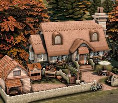 Cute Sims Cottage, Sims 4 Cottage Download, Sims 4 Base Game House Cottage, Sims Build Base Game, Sims 4 Cordelia's Secret Cottage, Cottage Build Sims 4, Ts4 Cottage Living Cc