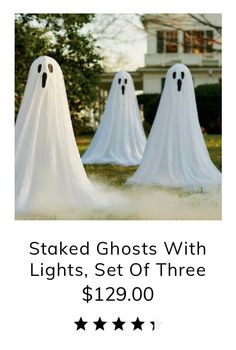 three ghost statues with lights, set of three $ 1200 00 for the statue