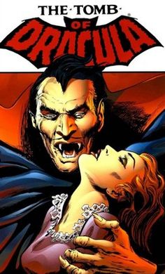 the cover to dracula comic book, with an image of two people hugging each other