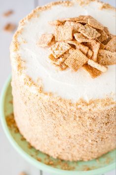 a close up of a cake on a plate