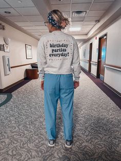 "Calling all labor and delivery nurses! Your dedication and compassion deserve to be celebrated, and what better way to do it than with our Labor and Delivery Nurse Sweatshirt? This cozy and whimsical sweatshirt features a delightful cupcake on the front and the playful slogan \"birthday parties everyday!\" adorned with sprinkles on the back. Celebrate your role in bringing new life into the world with our Labor and Delivery Nurse Sweatshirt. It's not just clothing; it's a statement of your commitment to spreading love and joy in the delivery room. Order yours today and wear it proudly on every shift to remind everyone that, indeed, there are \"Birthday Parties Every Day!\" in your line of work. Thank you for all that you do! :) Ideal for any situation, a unisex heavy blend crewneck sweats Labor And Delivery Nursing Aesthetic, Pediatric Nurse Outfits, Black Labor And Delivery Nurse Aesthetic, Labor And Delivery Aesthetic, Nursing Student Outfit, L&d Nurse, Nurse Ootd, Nurse Outfit Ideas, Labor And Delivery Nurse Aesthetic