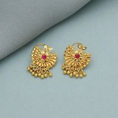 3 Grams Gold Earrings, Traditional 22k Gold Pierced Earrings, Festive Traditional 22k Gold Earrings, Traditional 22k Gold Earrings With Intricate Design, Yellow 22k Gold Earrings For Festivals, 3 Grams Gold Earrings Indian, Traditional 22k Gold Hallmarked Earrings, Gold Earrings Indian, Simple Mehndi Designs Fingers