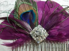 Peacock bridal comb fascinator wedding hair clip by kathyjohnson3, $38.00 Brides Mother, Wedding Hair Clip, Hair Accessories Tiara, Fascinator Wedding, Mother Of Groom, Sisters Wedding, 2015 Wedding, Themed Weddings