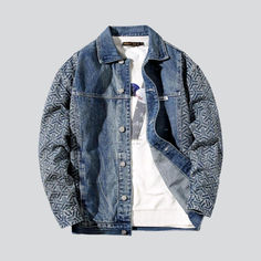 The 2023 Autumn-Winter Collection is here and it's a must-have for the fashion-forward man. Introducing our Oversized Men's Denim Jacket—the perfect blend of vintage allure and modern fashion sensibilities. With a unique patchwork design. ornamental accents. and buttoned closure. you'll look and feel your best this season!Why You'll Love This Jacket Fashionable Design: This jacket is sure to turn heads with its sleek. oversized silhouette and intricate patchwork design. Vintage Appeal: Ornamenta Retro Denim Patchwork Outerwear, Denim Blue Patchwork Jacket For Streetwear, Retro Winter Denim Jacket With Patchwork, Retro Patchwork Denim Jacket For Winter, Winter Denim Blue Patchwork Denim Jacket, Retro Denim Blue Jacket For Winter, Retro Relaxed Fit Denim Jacket For Winter, Jeans And Combat Boots, Men Denim Jacket