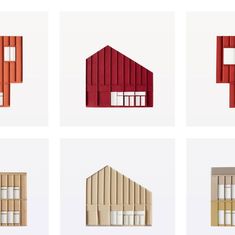 four different types of houses made out of cardboard