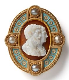 Roman King, Roman Kings, Rope Twist, Gold Border, Cameo Brooch, Royal Jewels, King And Queen