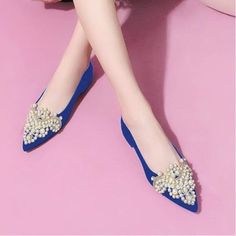 Xyd Women's Sense Of Luxury Pointed Toe Jewelry Pearl Studs Slip On Embroidery Low Heel Flats Comfortable Wedding Elegant Dress Shoes Heel-Height Measurement: Approx. No Inches Color: Blue Condition: New With Box, Box May Damaged Size: 8.5 Shoes Featuresparty Shoe, Dress Shoe, Prom Shoe, Clean Shoe Soles, Most Comfortable Heels For Work, Adding Dressy Style To Prom, Party Or Office, Stock No.19d 1-4 Wedding Elegant Dress, Silver Rhinestone Heels, Flat Sandals Wedding, Prom Shoe, Studded Ballet Flats, Low Heel Flats, Floral Pumps, Nude Strappy Heels, Rhinestone Flats