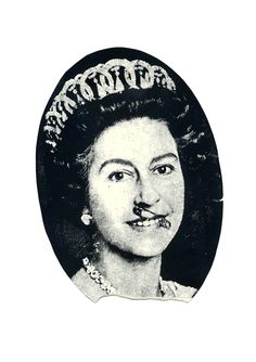 a black and white drawing of the queen elizabeth