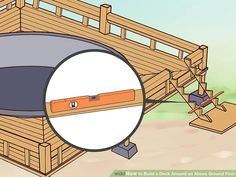 a drawing of a wooden structure with a round hole in the middle and an arrow pointing to it