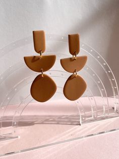 A daintier statement and one of The Ellory Co.'s most popular and versatile styles to date! Dimensions: 2.75 in L  These earrings are slow-made by hand. This means that each piece has character, and there may be slight variations among every pair. What you are receiving is truly one of a kind! So, please, treat them with care! Camel Colored Earrings, Handmade Clay Jewelry, Clay Jewelry, Diy Jewellery, Polymer Clay Earrings, Clay Earrings, Original Designs, Camel, Etsy Earrings