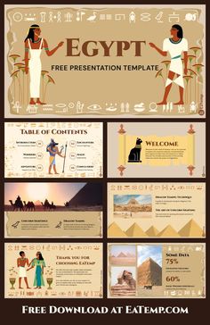 an egyptian powerpoint presentation is shown in this image