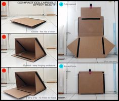 instructions for how to make an origami box with cardboard and glue on the inside