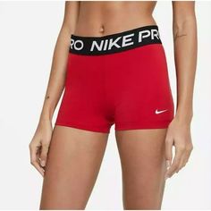 Size: Women's -Brand New With Tags. - Same Day Shipping All My Footwear / Apparel Is 100% Authentic. Thank You! / = Nike University Red Sports Shorts, Nike Sporty Bottoms In University Red, Nike Sporty University Red Bottoms, Sporty University Red Nike Shorts, Nike Red Sportswear Shorts, Red Nike Gym Bottoms, Nike Red Workout Shorts, Red Nike Workout Bottoms, Nike Red Stretch Athletic Shorts