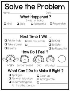 solve the problem worksheet for students to help them understand what they are doing