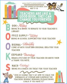 a poster with the words teachers are like a good book they can change you forever