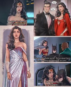 some comics are being used to describe the differences between superman and wonder woman in this comic