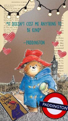 an image of paddington the bear on a poster