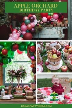 an apple orchard birthday party with lots of apples