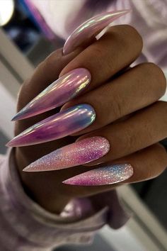 January Nails Stage Dive, Cosmic Nails, Nails Trend, January Nails, Edge Nails, Hot Pink Nails, White Glitter Nails, Nails Trends, Glow Nails