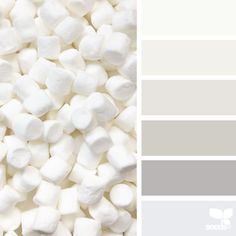 white marshmallows are arranged in different shades