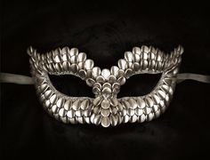 Silver Fantasy Carnival Mask, Silver Fantasy Masquerade Mask For Carnival, Fantasy Silver Masquerade Mask For Mardi Gras, Fantasy Silver Masquerade Mask For Carnival, Silver Fantasy Costume Mask, Silver Eye Mask For Masquerade, Silver Fantasy Mask And Prosthetics For Costume, Silver Venetian Masquerade Mask For Costume Party, Silver Fantasy Mask For Carnival