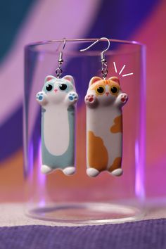 🐈 Some Really Long boys 🐈 * French Ear Ring - 25mm  *  Cute and Dainty *  High Quality * 100% Metal *  Nickel Free ✨ Insta: @michikaocreations 📸 Cute Cat Design Dangle Earrings, Cute Cat Design Drop Earrings, Cute Cat Design Earrings For Gift, Cute Cat Design Earrings As Gift, Novelty Earrings, Boy Cat, Quirky Earrings, Ear Ring, Earrings Cute