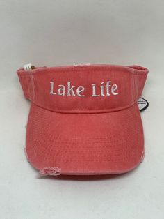 "This listing is for 1 Visor with Lake Life EMBROIDERED on it with your choice of DISTRESSED Visor & Thread Color‼️ ❤️ Visit www.EmbroideredMemories.net for all of your embroidery needs! Follow Us on Facebook to see Specials and Sales only advertised on Facebook! www.facebook.com/embroideredmemorys THIS is where I post ALL of our work as I complete them:) RUSH MY ORDER - Click on LINK to purchase RUSH www.etsy.com/listing/615211416 DISTRESSED Visor Details: - 100% Cotton Twill, Pigment Dyed, Distressed Visor Baseball Cap, Vintage Hat, Lake Life, Hats Vintage, Sun Hats, Midnight Blue, Cotton Twill, Mother Gifts, Rush