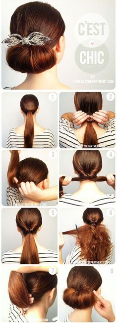 Hair Tutorials | Diy Hair | Hair Style Sanggul Cepol, Sanggul Modern, Easy Updo, Wedding Hair Inspiration, Hair Updo, Hair Today, Great Hair, Hair Dos, Cleaning Tips