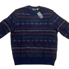 Polo Ralph Lauren Fair Isle Knit Wool Alpaca Sweater Sizes: L, Xl, Xxl Color: Blue Luxurious Premium Quality Wool And Alpaca Hair Sweater. Details: * Navy Blue/Red * Wool-Alpaca Blend * Fine Knit * Patterned Jacquard * Crew Neck * Long Sleeves * Straight Hem Materials: Wool 90%, Alpaca 10% Approximate Measurements - Chest, Length, Shoulder, Sleeve: L - 23”, 27”, 18.5”, 26.5 Xl - 25”, 28”, 19”, 27” Xxl - 26.5”, 29”, 20”, 27” Thrifting Clothes, Sweater Details, Grunge Clothes, Polo Ralph Lauren Hoodie, Thrift Inspo, Polo Ralph Lauren Sweatshirt, Mens Sweaters, Sweater Vest Mens, Ralph Lauren Hoodie