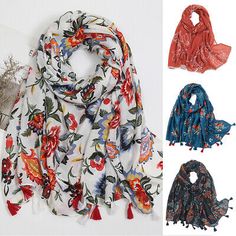 Top Seller for New Linen Cotton Paisley Floral Tassel Shawls Wrap Patchwork Scarf Muslim Hijab, Women's Scarves Wraps Bohemian Patterned Scarves For Fall, Bohemian Scarves With Tassels For Spring, White Bohemian Scarf For Fall, Bohemian Fall Scarves With Tassels, Fringe Diy, Striped Shawl, Patchwork Scarf, Linen Scarves, Hijab Scarf