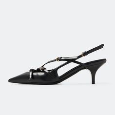 Elevate your style with these chic Women's Black Slingback Pumps. Featuring a pointed toe, strappy design, and comfortable kitten heels, these shoes are perfect for any sophisticated outfit. Heel height: 2.16 inches/ 5.5 cm Low heels for comfortable wear. Buckled strappy detailing. Slingback style for a secure fit. Elegant and stylish look. Suitable for both casual and formal outfits. Strappy Kitten Heels, Cowboy Shoes, Dance Heels, Boots Square Toe, Suede Boots Knee High, Formal Outfits, Formal Outfit, Slingback Pump, Wedge Boots