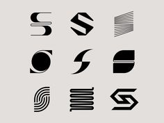 the different type of font used in logos and web design, including letter s, g, d, e, f