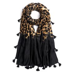 PRICES MAY VARY. ★MATERIAL - Our scarves are made of high quality voile, very lightweight, soft and breathable. ★DESIGN - Our scarves depict leopard motifs and are dyed with high quality eco-friendly dyes, the colors are bright and not easy to fade. ★MULTIPURPOSE - Our oversized scarf size is 70x35 inches, can be flexibly transformed according to your needs, adding a unique and stylish element to your look when transformed into neck scarf, capes or shawls. It can also be transformed into a cozy Black Bohemian Scarf For Summer, Black Bohemian Summer Scarf, Casual Black Scarves For Beach, Black One Size Summer Scarves, Style Scarves, Printed Scarves, Fall Winter Fashion, Leopard Scarf, Leopard Print Scarf