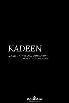 the cover to kadeen's book, meaning friend companion means arabic muslim name