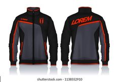 Jacket Design,Sportswear Track front and back view. Mens Tracksuit Set, Track Suit Men, Shirt Template, Sportswear Fashion, Uniform Design, Polo T Shirts, Motorcycle Outfit, Tracksuit Set, Back View