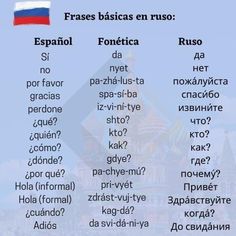 the words in russian are written on a blue background with red, white and blue colors