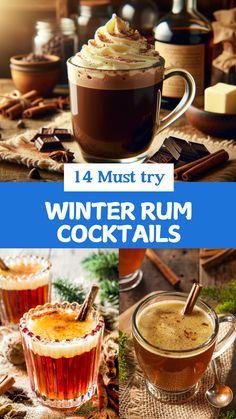 Rum Cocktails for Winter Cocktails For Winter, Dark Rum Cocktails, Cocktails Made With Rum, Best Cocktail Recipes, Rum Cocktails, Frozen Cocktails