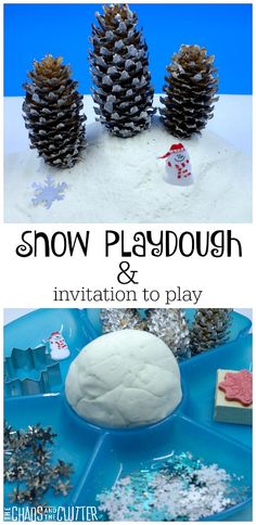 the snow playdough is an easy winter activity for kids