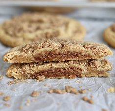 Coffee Cake Cookies Maple Desserts, Coffee Cake Cookies, Cinnamon Sugar Cookies, Cookie Base, Instagram Recipes, Cinnamon Cookies, Filled Cookies, Bar Recipes, Coffee Cake Recipes