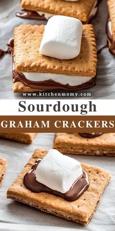 graham crackers with marshmallows and chocolate on top